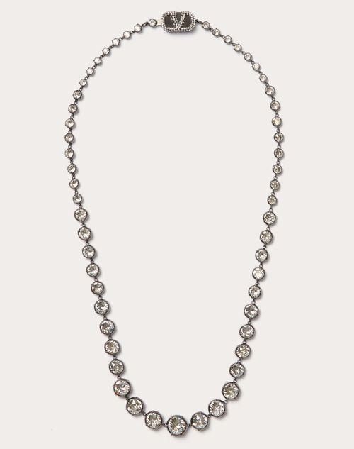 VLOGO SIGNATURE METAL AND SWAROVSKI® CRYSTAL NECKLACE Product Image