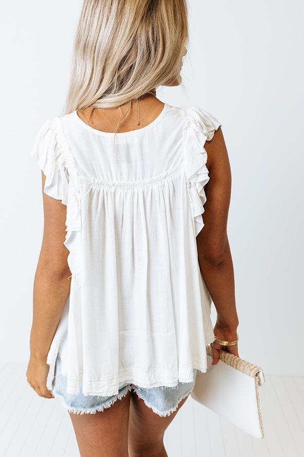 Covered In Sunshine Shift Top In White Product Image