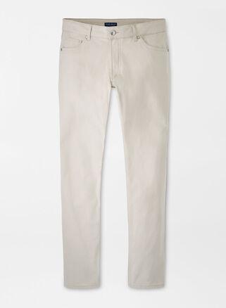 Peter Millar Mens Delvin Twill Five-Pocket Pant | Color: Stone | Size: 32 Product Image