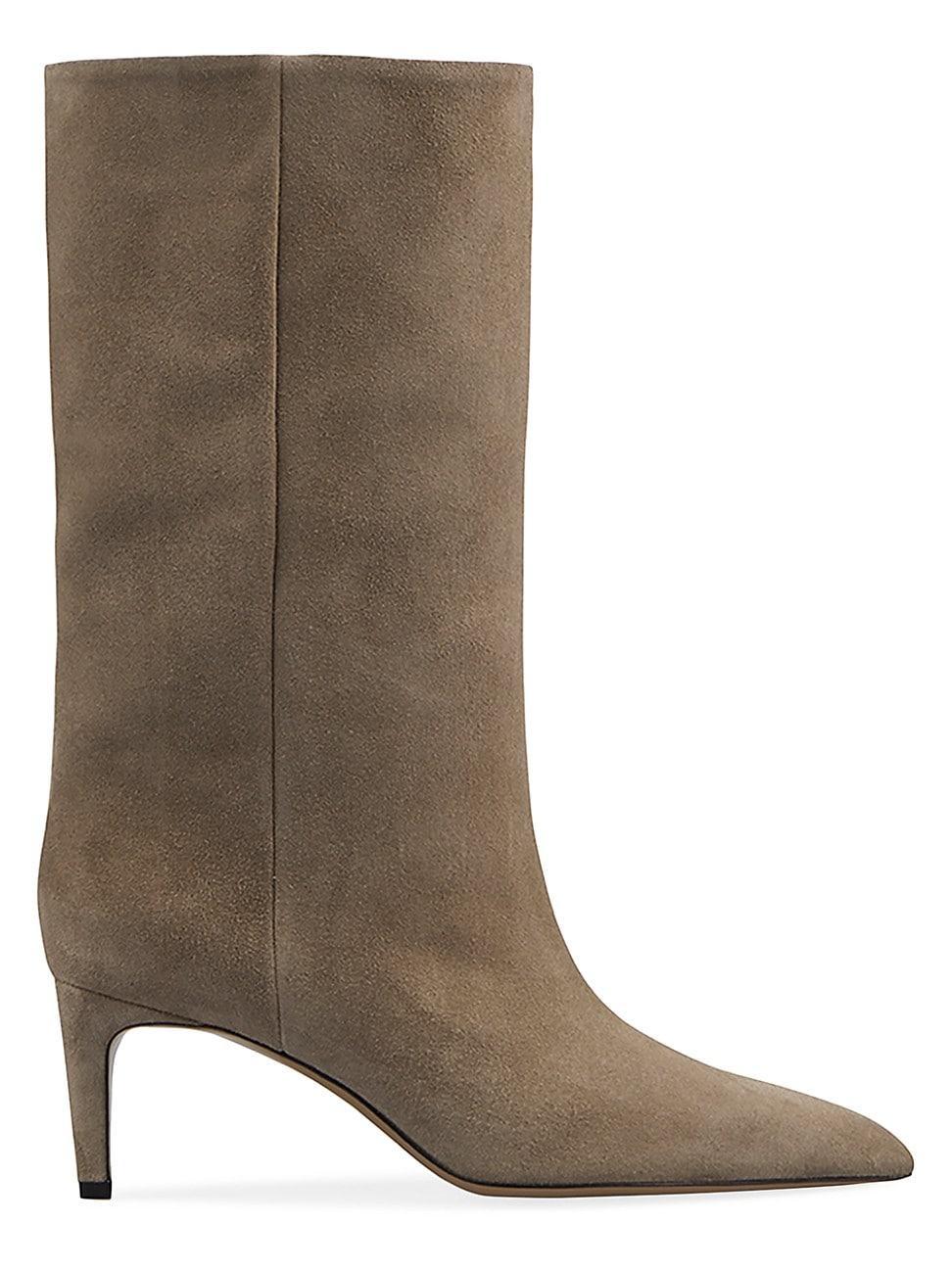 Womens Stiletto Leather Mid-Calf Boots Product Image