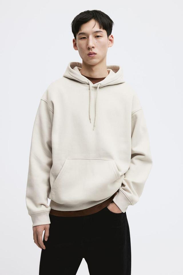 H & M - Relaxed Fit Hoodie - Beige Product Image