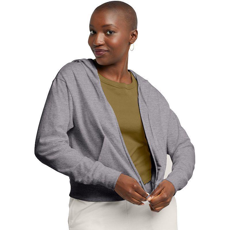 Womens Hanes Originals Full-Zip French Terry Hoodie Oxford Product Image