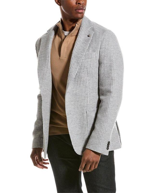 Boss  Wool-blend Blazer In Silver Product Image