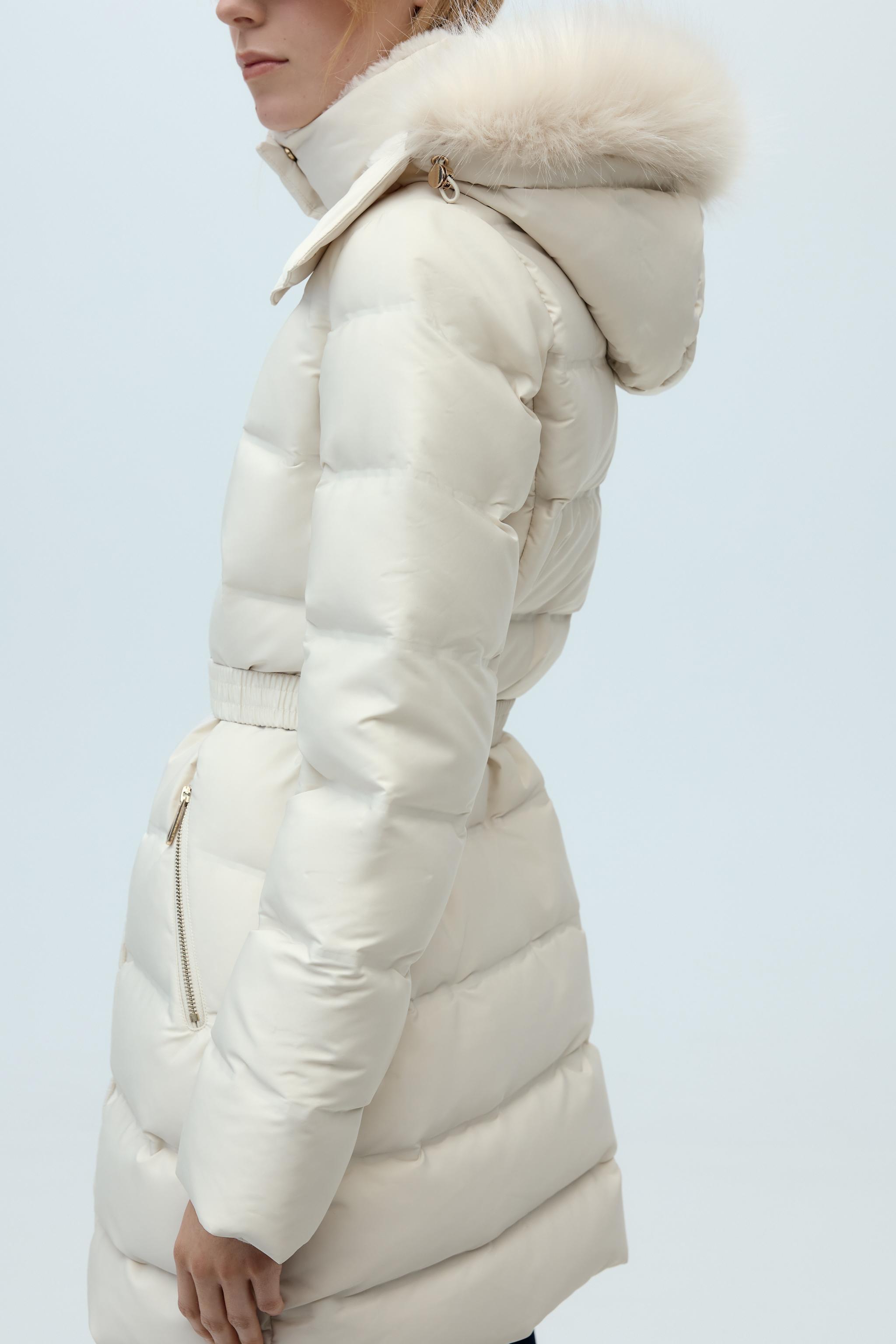 WIND PROTECTION MID-LENGTH HOODED DOWN JACKET Product Image