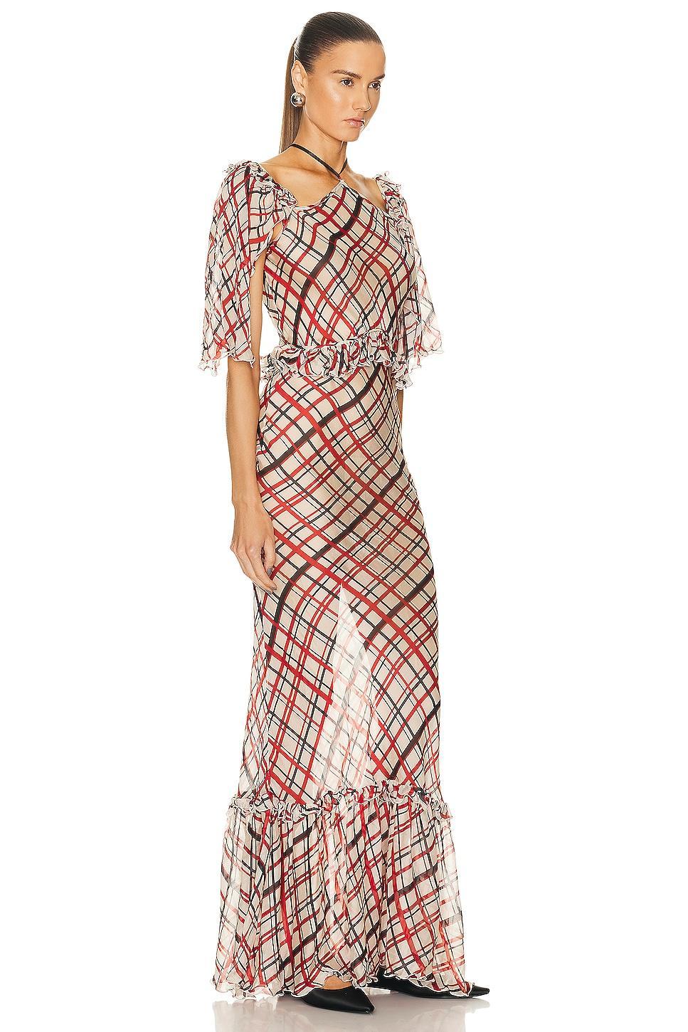 BODE Maestro Plaid Landis Dress in Red Product Image