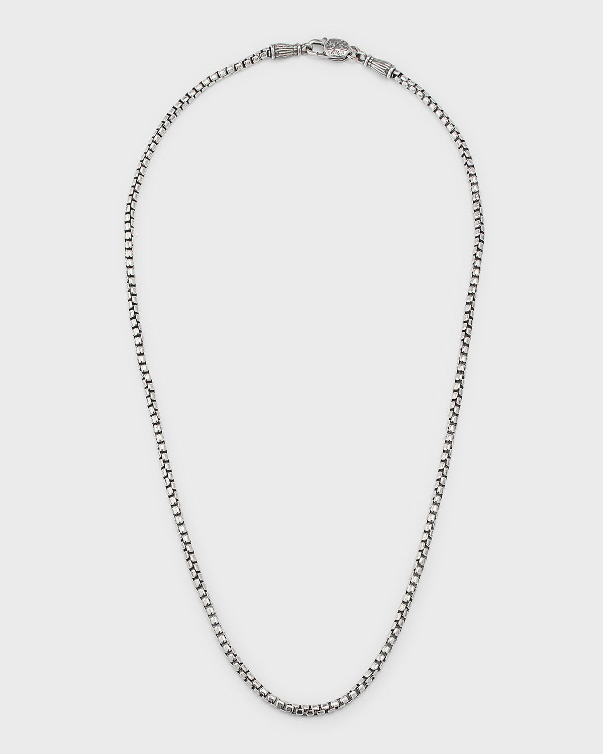 Mens Sterling Silver Box Chain Necklace, 22L Product Image