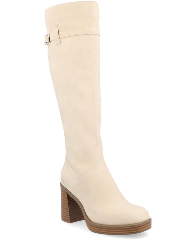 Journee Collection Tru Comfort Foam Letice Womens Knee-High Boots Ivory Product Image