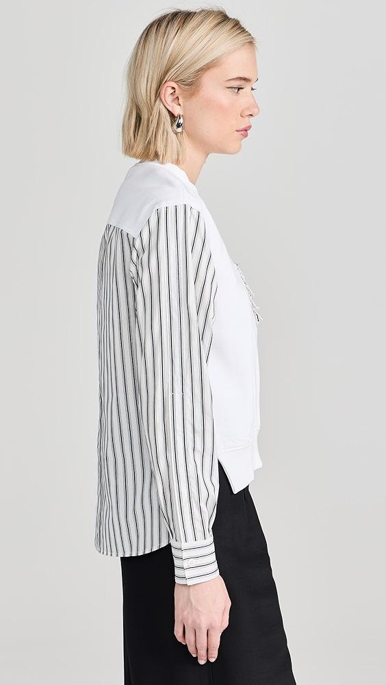 3.1 Phillip Lim Long Sleeve Striped Fringe Pocket Sweatshirt | Shopbop Product Image