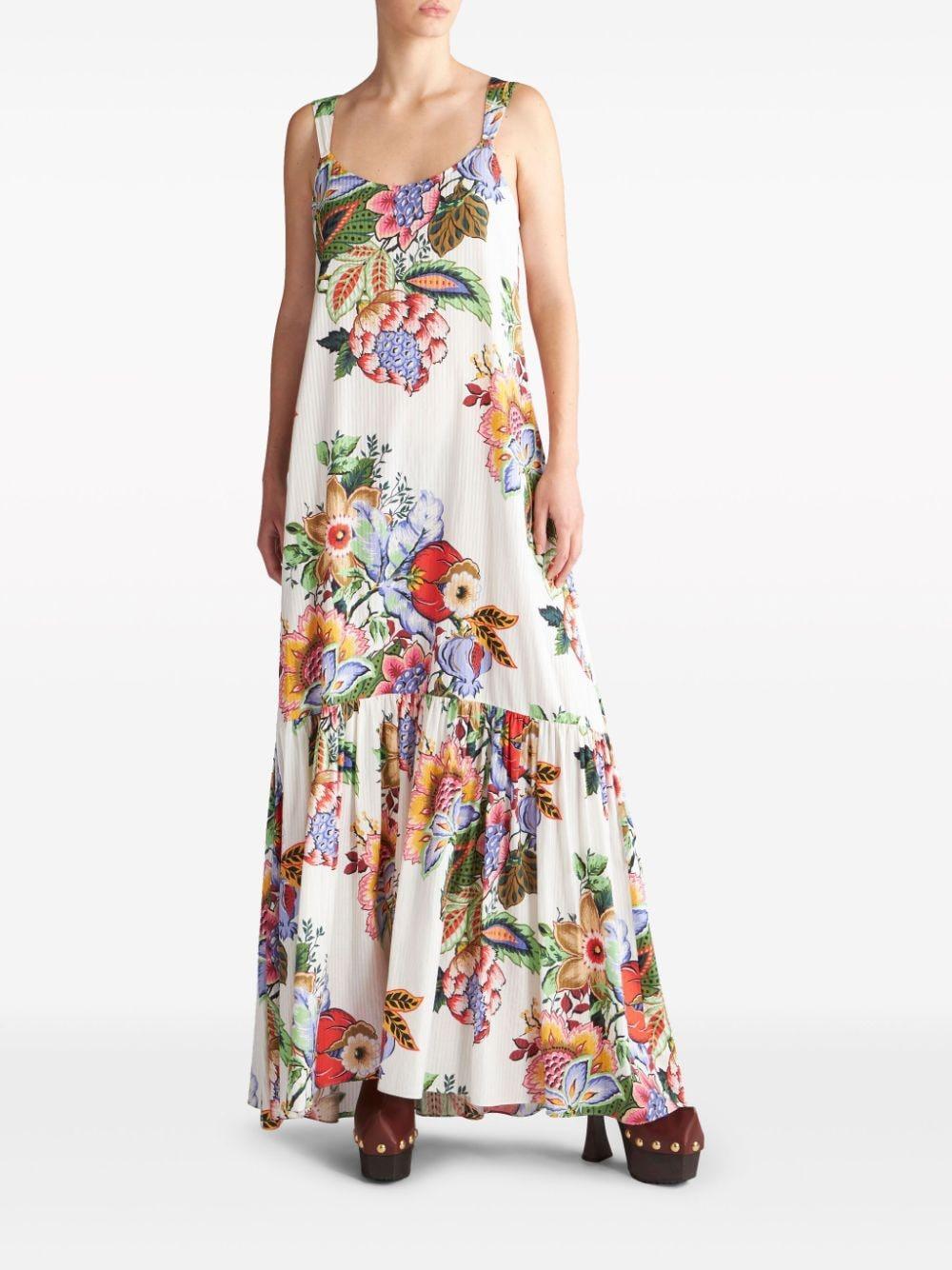 floral-print cotton blend maxi dress Product Image