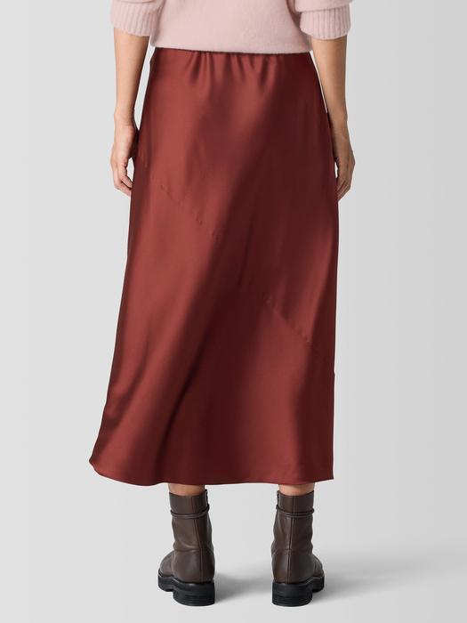 EILEEN FISHER Stretch Silk Charmeuse Bias Skirtfemale Product Image