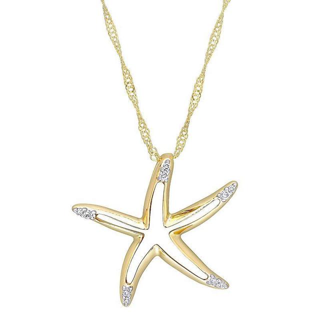 Stella Grace 10k Gold Diamond Accent Starfish Pendant, Womens Product Image