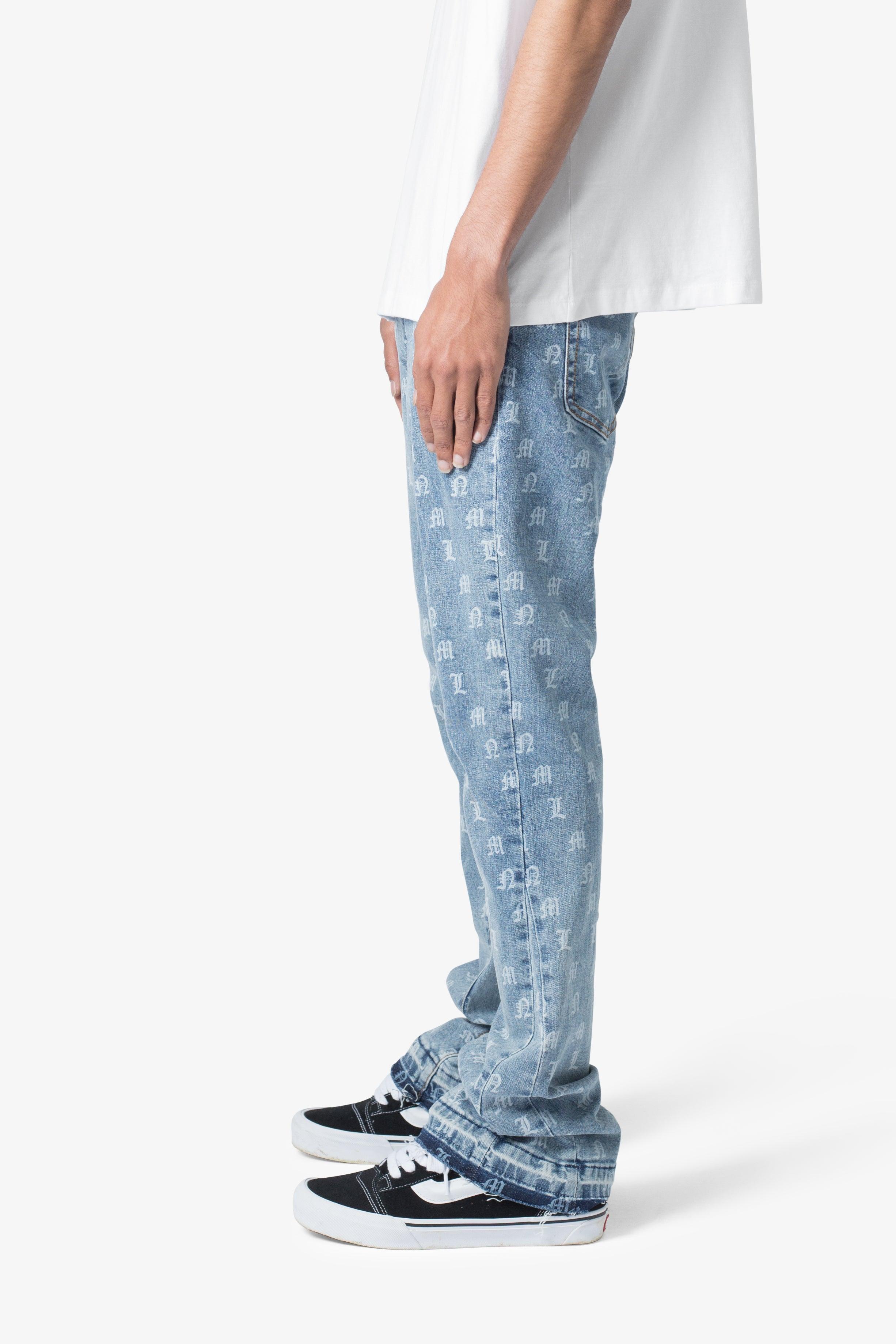 B639 Old English Flare Denim - Medium Blue Product Image