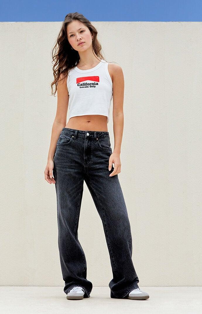 Women's Black High Waisted Girlfriend Jeans product image