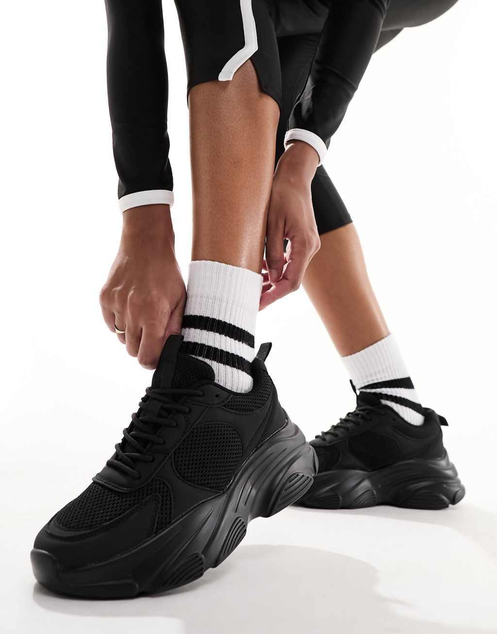 ASOS DESIGN Drop sneakers in black Product Image