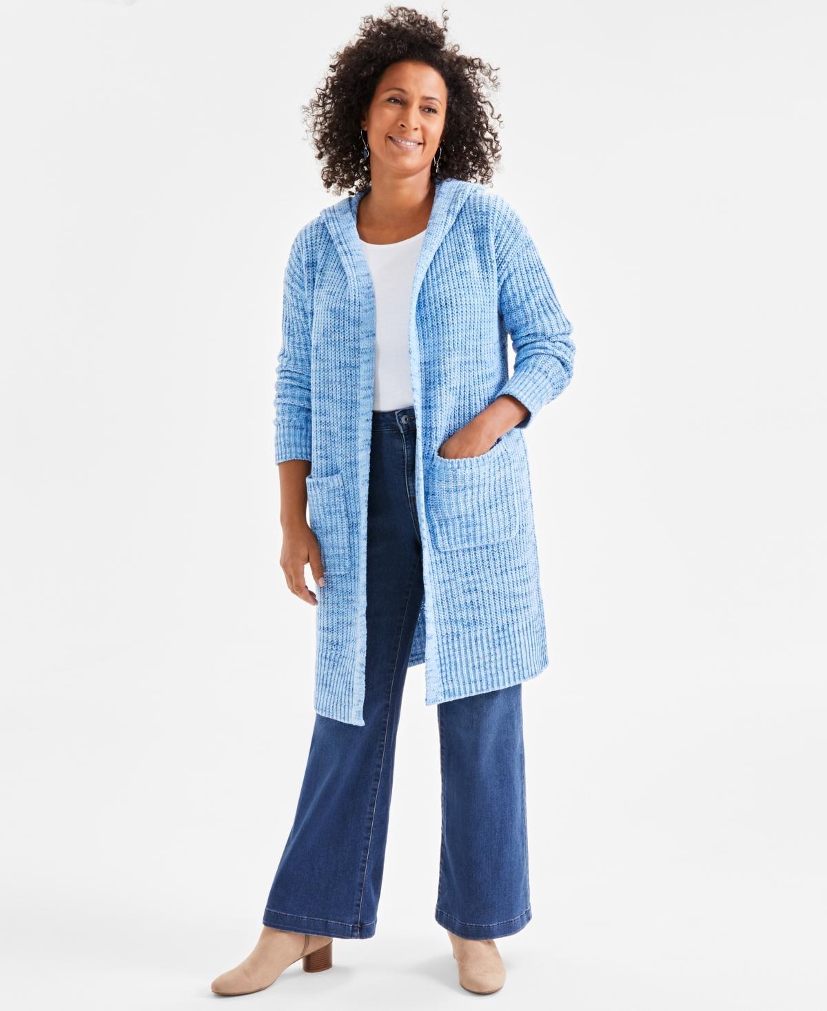 Style & Co Womens Hooded Open-Front Duster Cardigan, Created for Macys Product Image