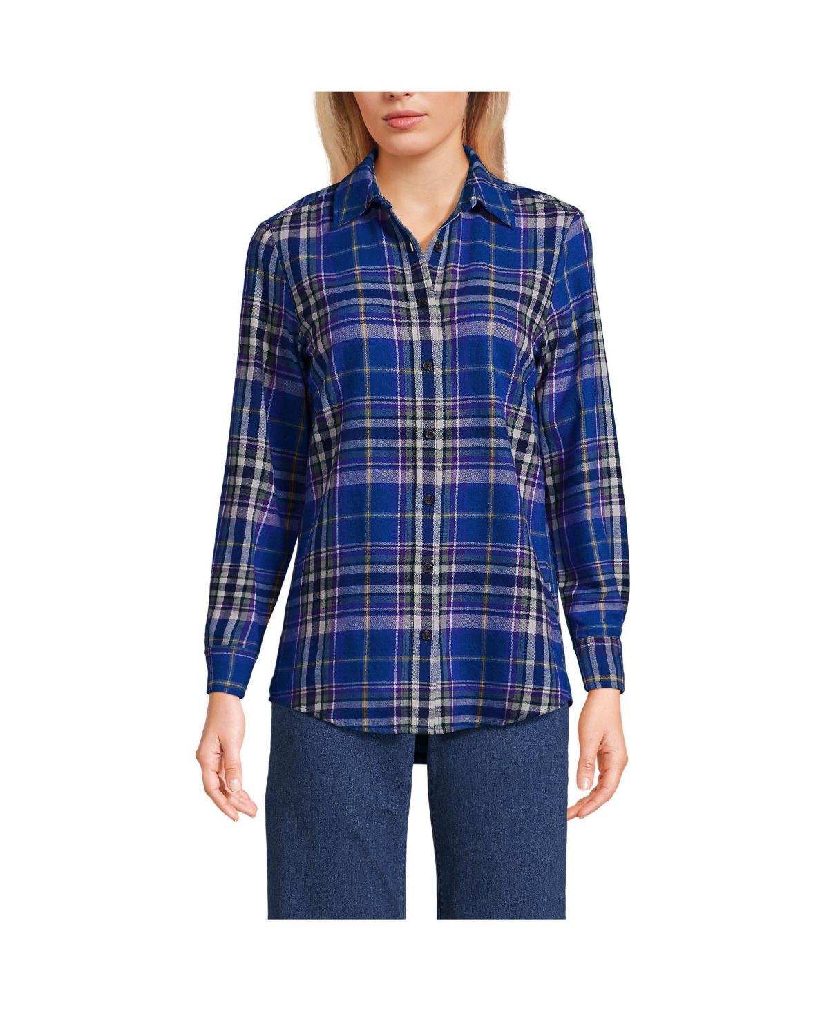 Womens Lands End Flannel Boyfriend Shirt Product Image