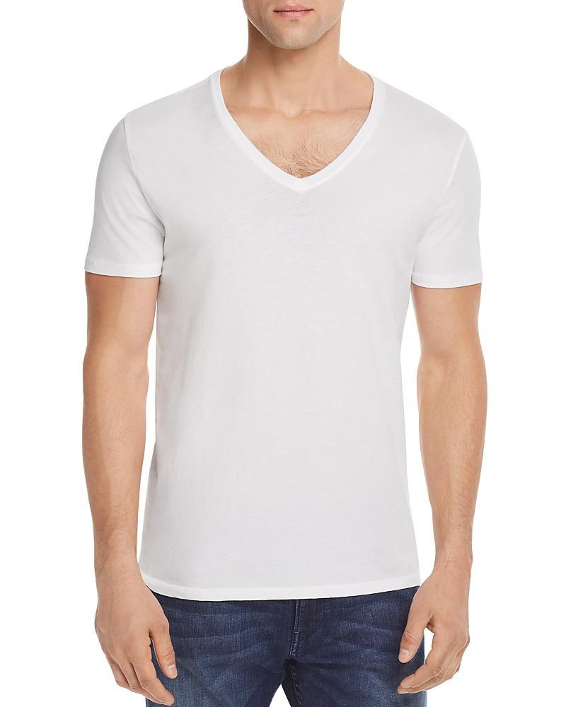 Mens Slim Fit V-Neck Cotton T-Shirt Product Image