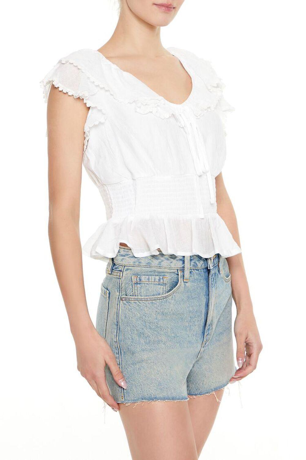 Smocked Ruffle-Trim Top | Forever 21 Product Image