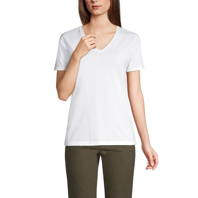 Lands End Womens Relaxed Supima Cotton Short Sleeve V-Neck T-Shirt Product Image