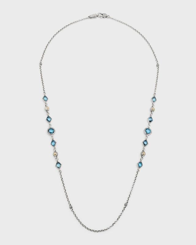 18K Gold and Sterling Silver Blue Spinel Necklace Product Image