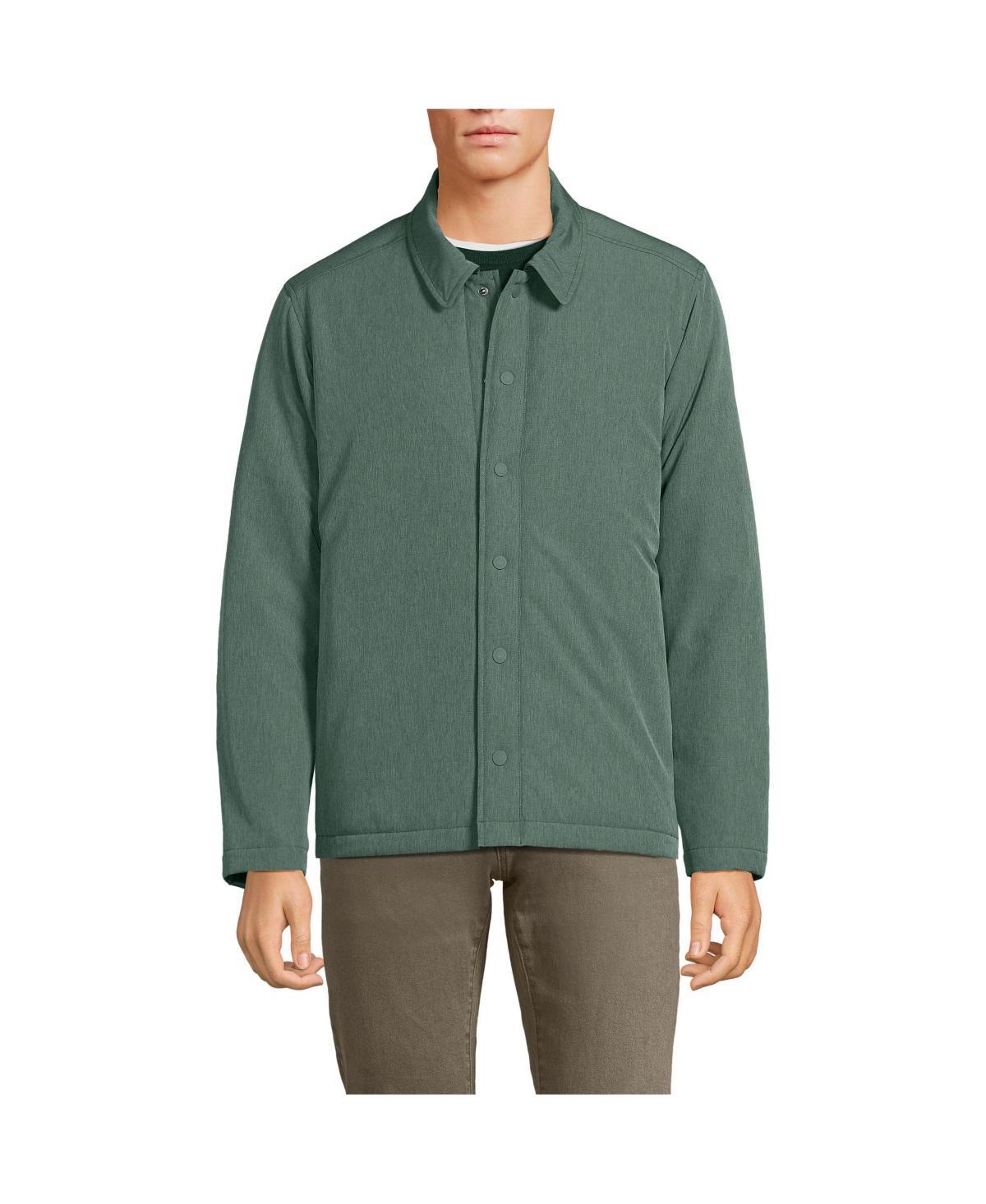 Mens Lands End Commuter Refined Non Quilted Shirt Jacket Evening Green Product Image