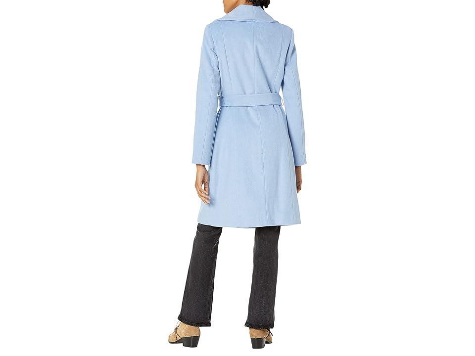 Cole Haan 39 Slick Wool Wrap Coat with Exaggerated Collar (Ice ) Women's Clothing Product Image