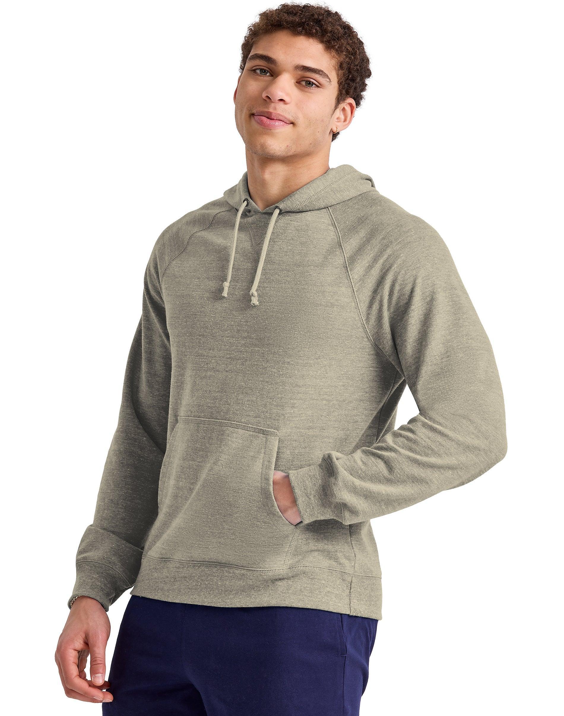 Hanes Originals Mens French Terry Hoodie Blue Jay Heather S Product Image