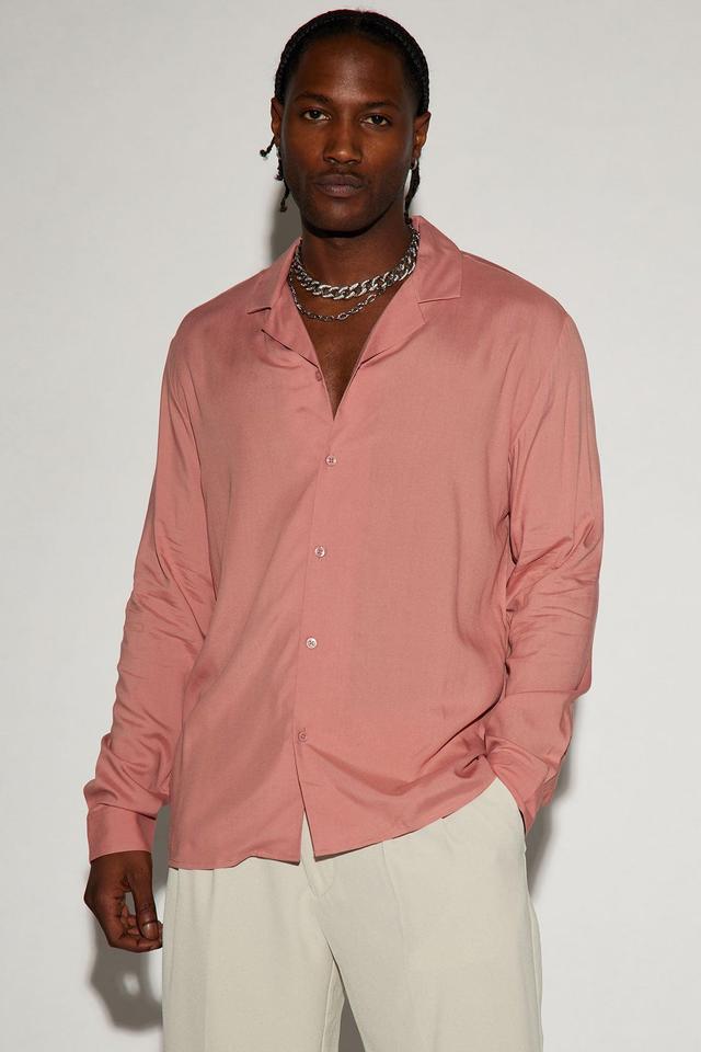 Dawson Button Up Shirt - Mauve Product Image