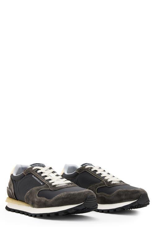 ALLSAINTS Rimini Panelled Woven-blend Low-top Trainers In Grey/black Product Image