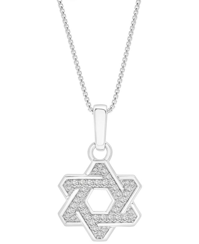 Mens Star of David Open 22 Pendant Necklace (1/2 ct. t.w.) in Sterling Silver Product Image