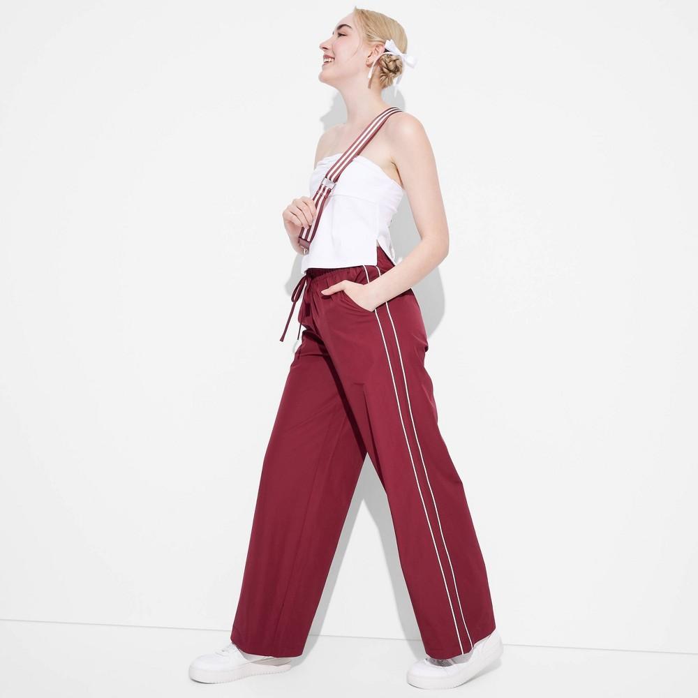 Womens Mid-Rise Wide Leg Track Pants - Wild Fable Cherry Red XS Product Image