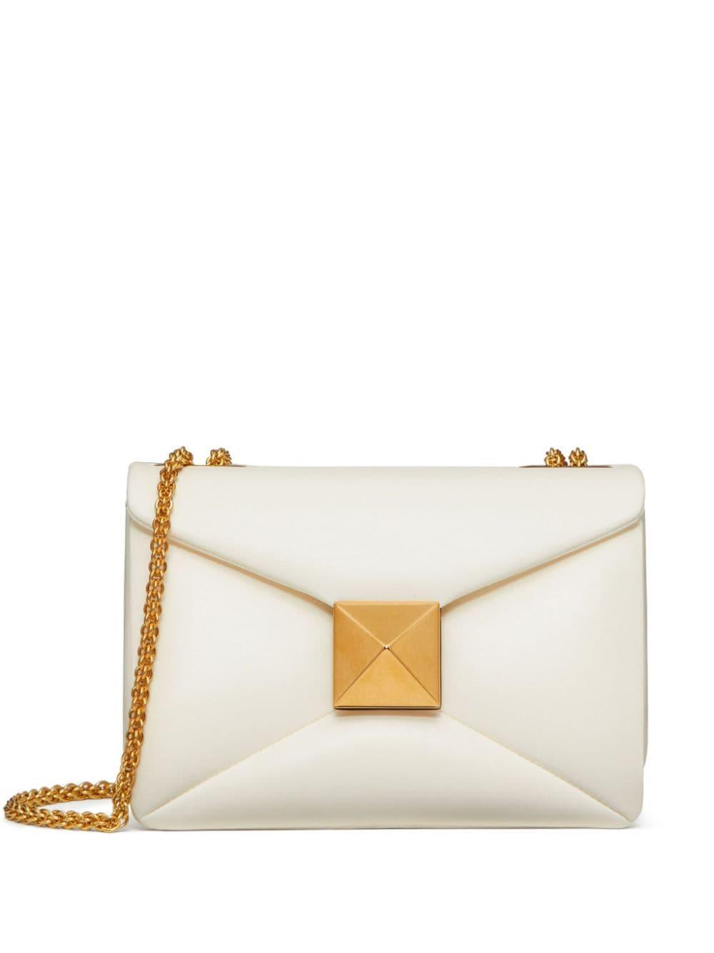 One Stud Nappa-leather Shoulder Bag In Ivory Product Image