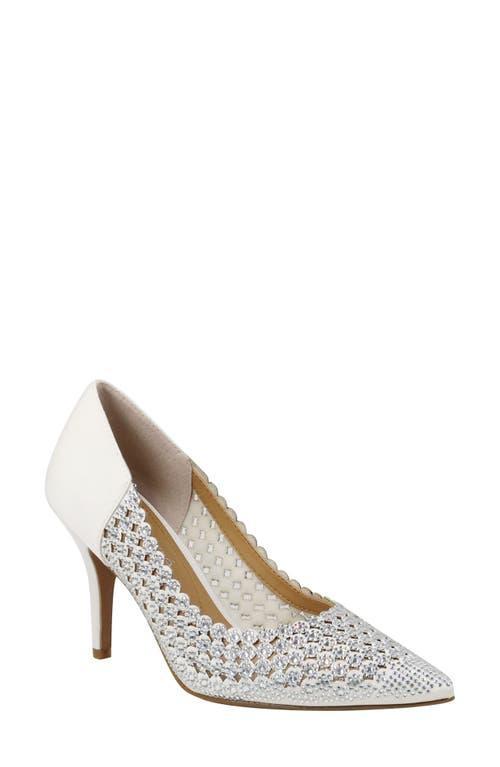 J. Renee Sesily Satin Rhinestone Embellished Pointed Toe Pumps Product Image