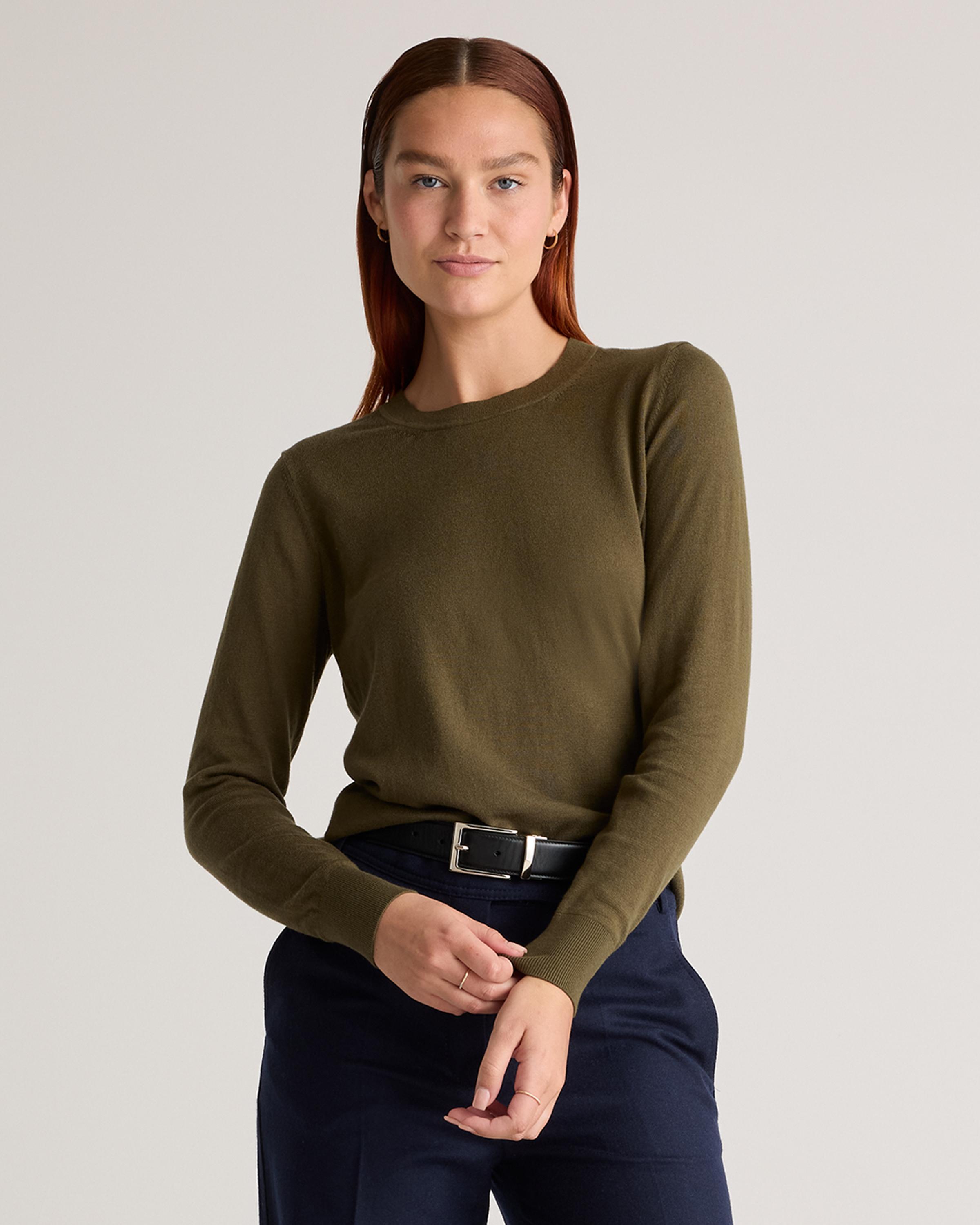 Lightweight Cotton Cashmere Crew Sweater  Product Image