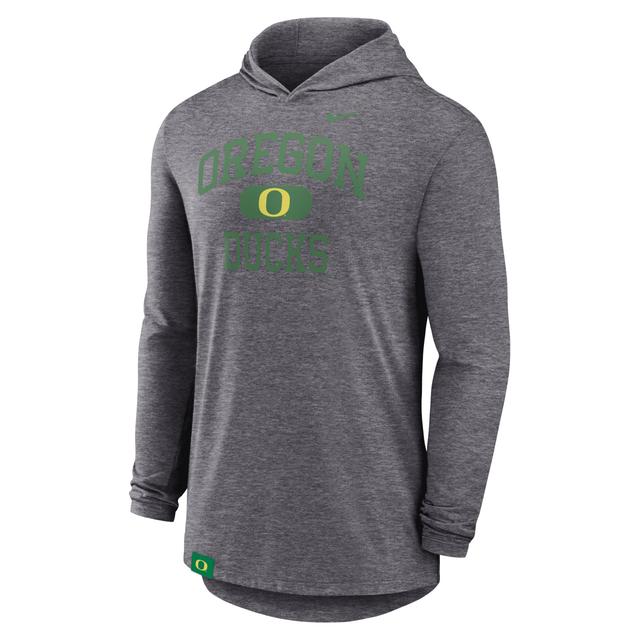 Oregon Ducks Blitz Nike Mens Dri-FIT College Long-Sleeve Hooded T-Shirt Product Image