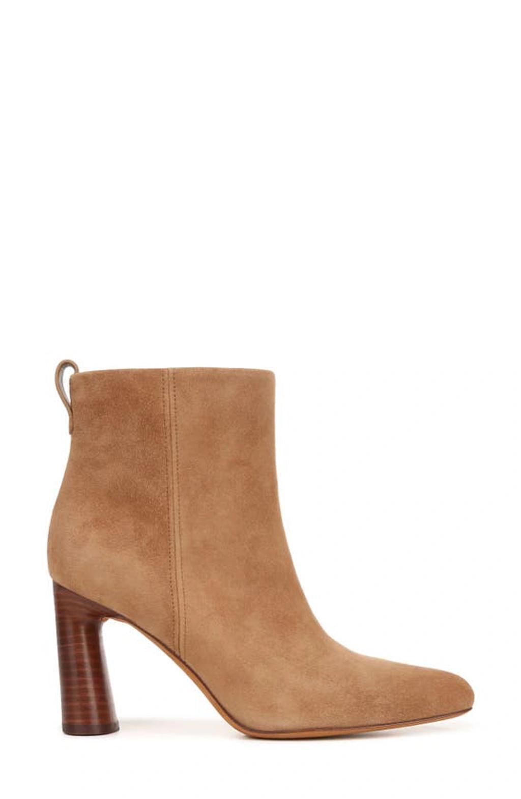 Hillside Suede Ankle Booties In Dark Amber Product Image