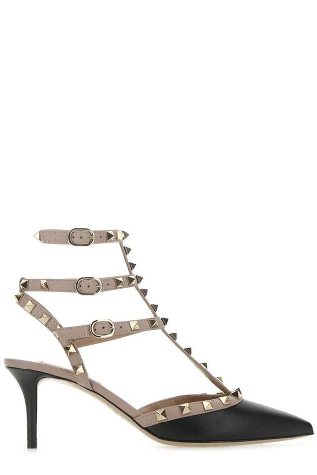 Valentino Rockstud Pointed Toe Pumps In Black Product Image