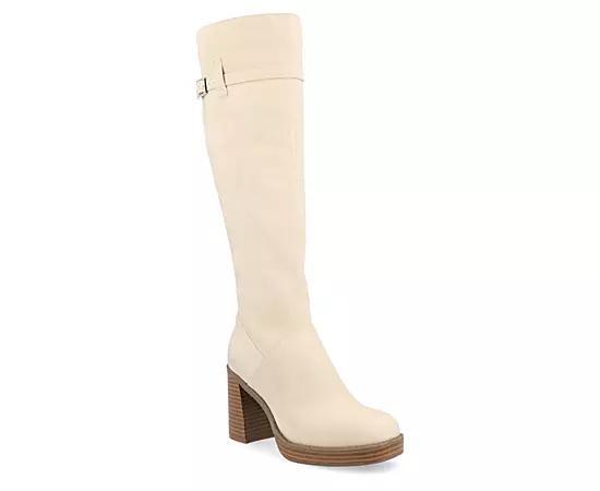 Journee Collection Tru Comfort Foam Letice Womens Knee-High Boots Ivory Product Image