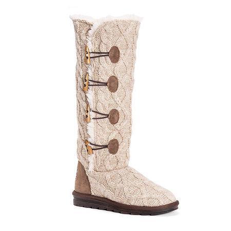 MUK LUKS Womens Felicity Boots Beig/Green Product Image