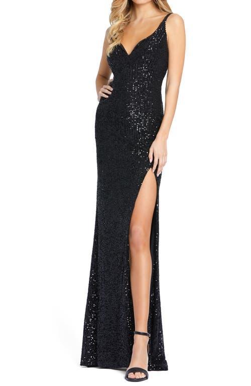 Mac Duggal Sequin Side Slit Column Gown Product Image