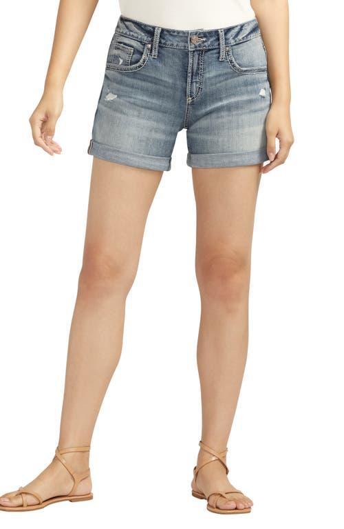 Silver Jeans Co. Luxe Stretch Cuff Denim Boyfriend Shorts Product Image