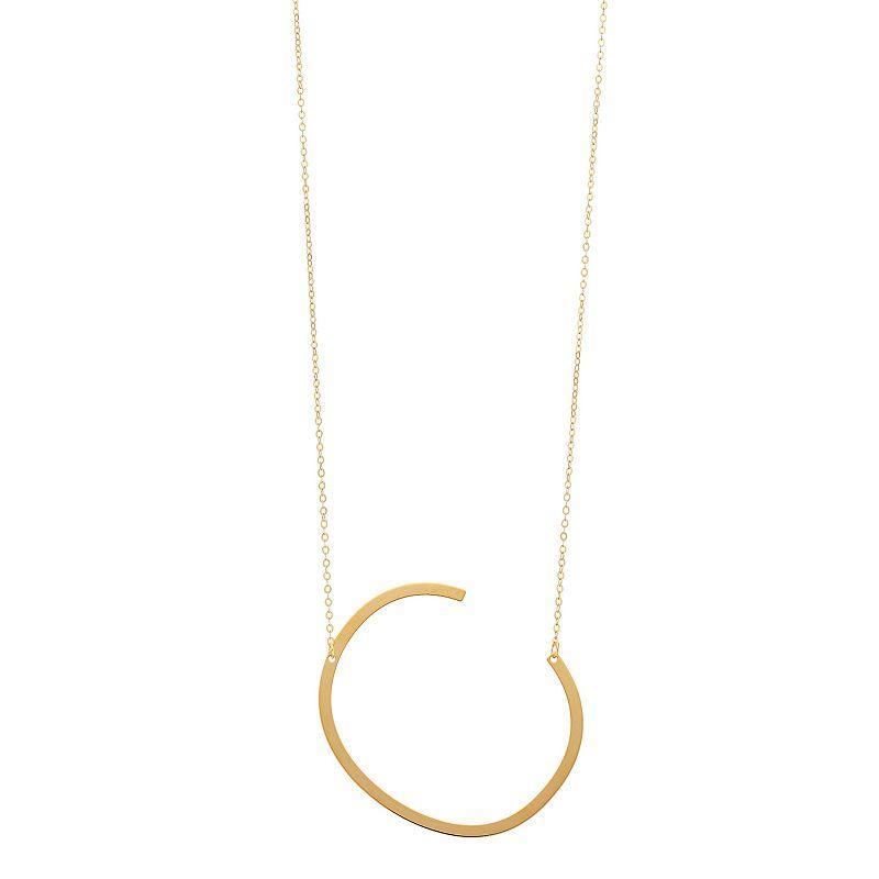 14K Gold Initial Necklace, Womens Yellow Product Image