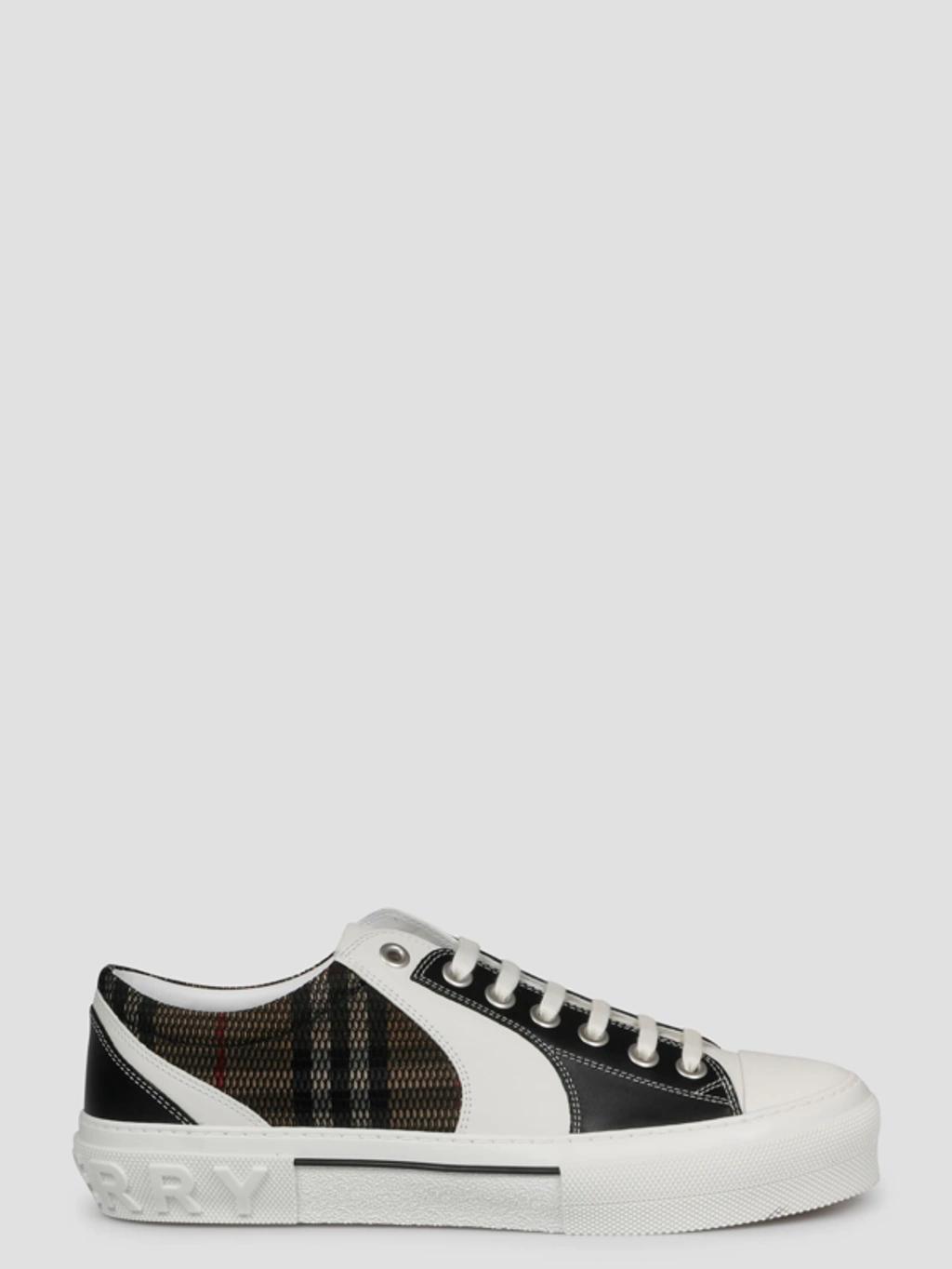 BURBERRY Men's Vintage Check Low-top Sneakers In Black White Product Image