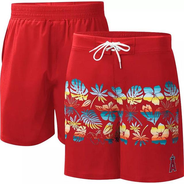 Men's Red Los Angeles Angels Breeze Volley Swim Shorts Product Image