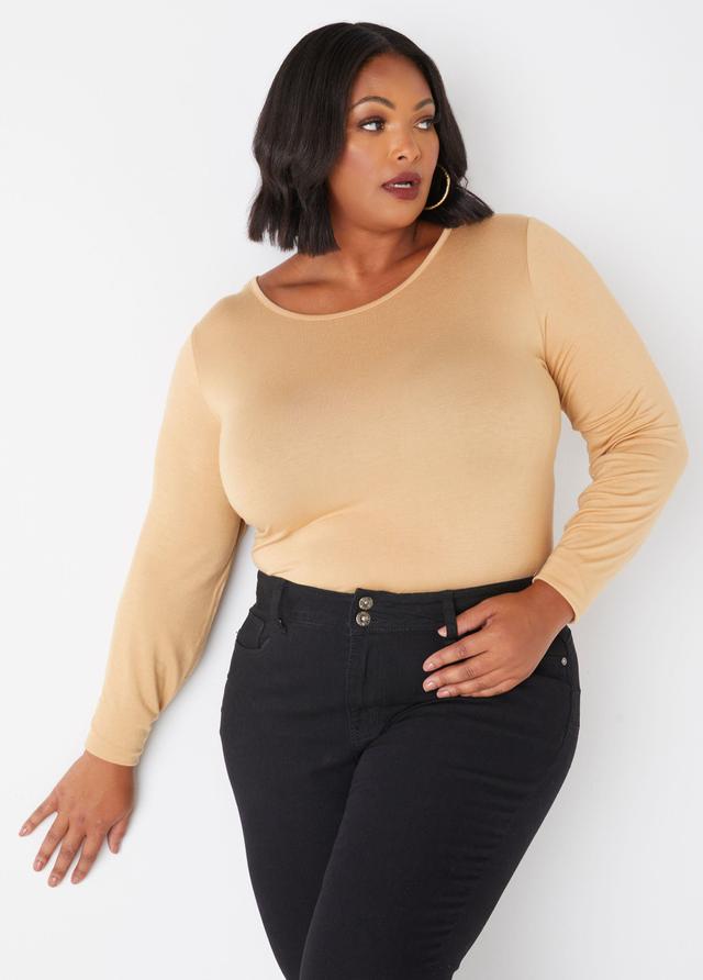 Plus Size Basic Long Sleeve Jersey Tee Ashley Stewart Product Image