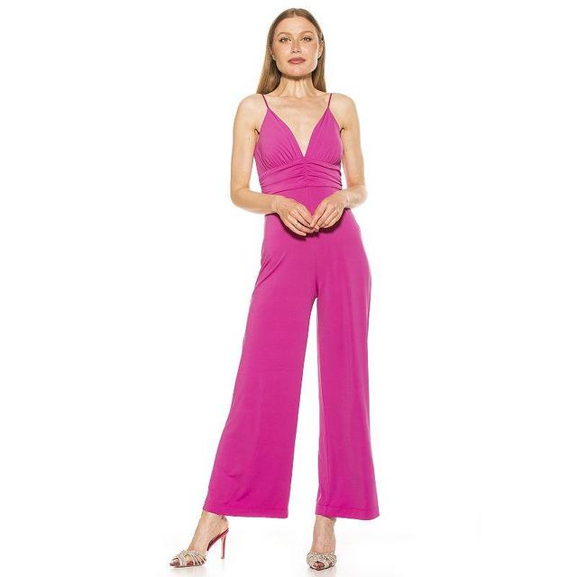 Womens ALEXIA ADMOR Eline V-Neck Wide-Leg Jumpsuit Product Image