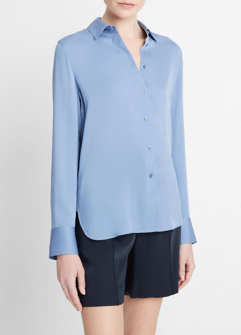 Stretch-Silk Slim-Fit Blouse Product Image