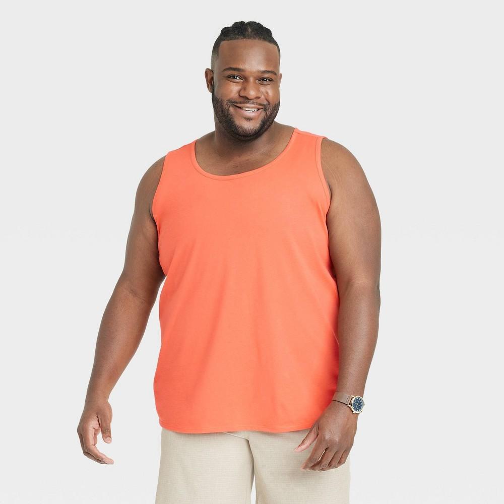 Mens Big & Tall Round Neck Tank Top - Goodfellow & Co Orange 4XL Product Image