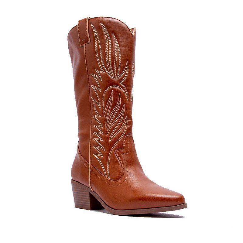 Qupid Montana-73 Womens Embroidered Western Boots Product Image