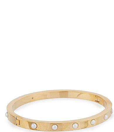 kate spade new york Set in Stone Imitation Pearl Hinged Bangle Bracelet Product Image